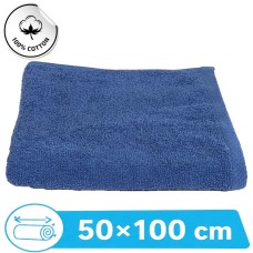 Mėlynas medvilninis rankšluostis Bizet - 100 % medvilnė, 500 g/m², 50x100 cm